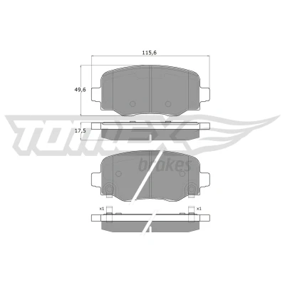 Imagen de TOMEX brakes TX 18 19 Juego de pastillas freno Eje trasero con avisador acústico desgaste JEEP: Compass, Renegade SUV, FIAT: 500X