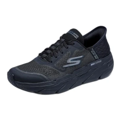 Imagen de Skechers Max Cushioning Zapatillas deportivas sin cordones para hombre, correr, caminar, con espuma viscoelástica, Negro , 42 EU