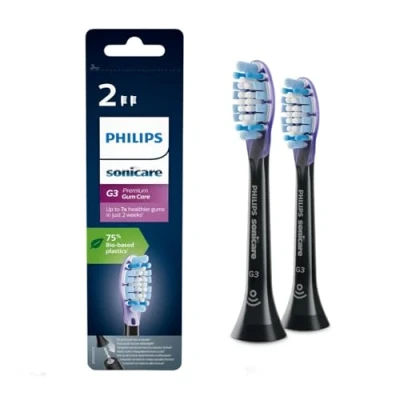 Imagen de Philips Sonicare HX9052/33 Pack de dos cabezales cuidado las encías, con tecnología RFID para Diamond Clean Smart, color negro