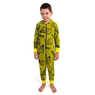 Imagen de United Labels El Grinch Mono con Capucha para Niños y Niñas Pijama Pijamas Manga Larga Verde (DE/NL/SE/PL, Numeric, 98, 104, Regular, Green)