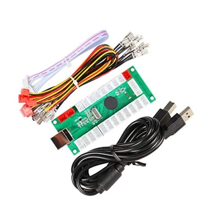 Imagen de EG STARTS Codificador USB de retardo cero a PC LED Joystick Set compatible con Arcade DIY Kit Controlador Parte Mame Games (cable 5 pines + 10 cables 3 2,8 mm)