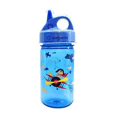 Imagen de Nalgene Botella de sostenido unisex juvenil Grip n Gulp, azul avión, 0,35 litros