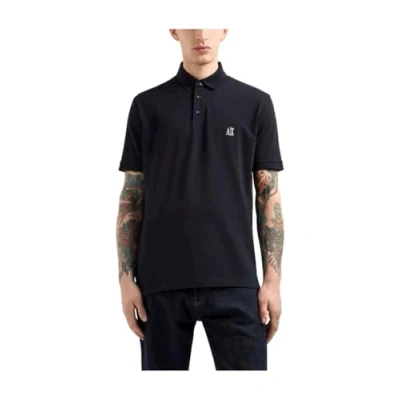 Imagen de Armani Exchange Icon Project, Embroidered Logo Camisa de Polo, Azul Marino Profundo, XS para Hombre