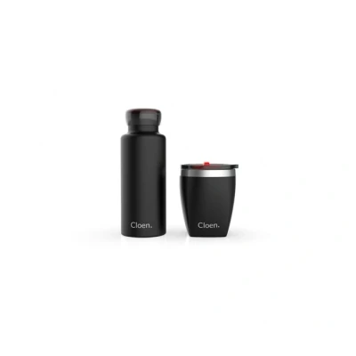 Imagen de CLOEN Set de oficina botella y vaso térmico Cantimplora Termo con Triple Aislamiento para 12 Horas Bebida Caliente 24 Fría Libre BPA 500 ml Model Office
