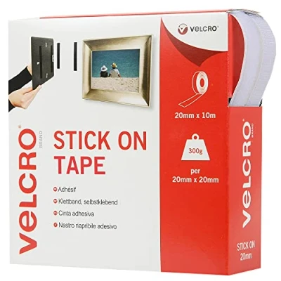 Imagen de VELCRO Brand Cinta adhesiva 20mm x 10m Blanco