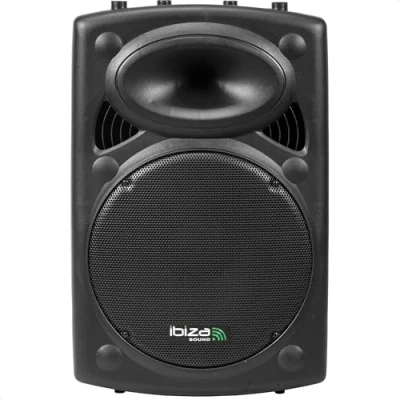 Imagen de Ibiza SLK15A BT Altavoz Activo Plug &amp; Play de 15&quot;/38cm, 800W con Amplificador Integrado Bluetooth, USB, SD y AUX Negro