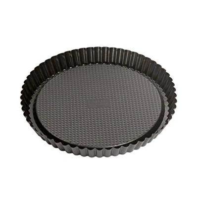 Imagen de ORIGINAL KAISER Plato base de frutas Classic 28 cm, molde para tartas frutas, hornear con antiadherente, borde ondulado, dorado uniforme, negro