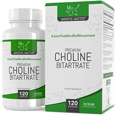Imagen de MM Colina 700mg Choline Bitartrato por Porción 120 Cápsulas Suplemento de Alta Potencia Sin OGM, Gluten ni Alérgenos Fabricado en el RU