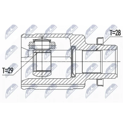 Imagen de NTY NPW SU 036 Junta Homocinética Eje delantero, derecha SUZUKI: Vitara IV SUV