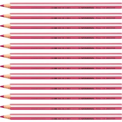 Imagen de Lápiz de Color triangular grueso STABILO Trio thick Caja con 12 unidades rosa