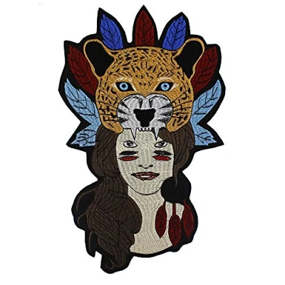 Imagen de EMDOMO Parches grandes con diseño de leopardo, para mujer belleza, bordado, la parte trasera, planchar o reparar pegatina, 1 pieza