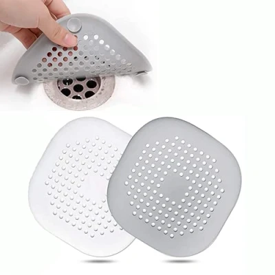 Imagen de 2 Piezas Silicona Protector de Drenaje, Tapa Drenaje con Ventosas Fuertes, Cubierta del DREN Bañera Colador, Filtro para Fregadero Cocina Baño