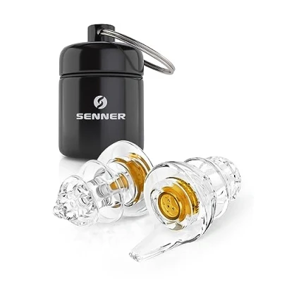 Imagen de Senner ® WorkPro Protectores auditivos para el trabajo Tapones de reducción ruido Con SNR 18 dB Voces y señales audibles estuche aluminio, reutilizables