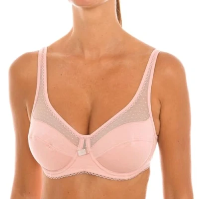 Imagen de Dim Avec Armatures Generous Coton Bio X1 Sujetador, Arcilla Rosa, 90C para Mujer