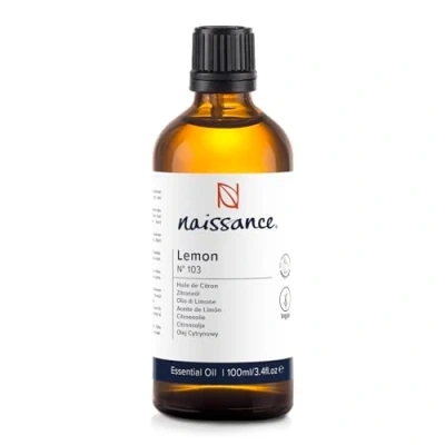 Imagen de Naissance Aceite Esencial de limón (No. 103) 100 ml Puro, Natural, Destilado por Vapor, Libre Crueldad, Vegano e Inalterado Usar en Aromaterapia y Difusores