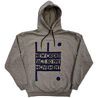 Imagen de New Order Sudadera con capucha Movement Band Logo Nuevo Oficial Unisex gris, XXL