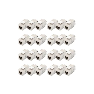 Imagen de DIGITUS Módulo Keystone Cat 6A blindado 24 Unidades Conector RJ45 500 MHz 10GBase T AWG 26 22 Diseñable con Brida para Cables Montaje sin Herramientas