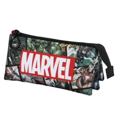 Imagen de Karactermania Marvel THE Avengers React Triple Estuche escolar para niños, Talla: One Size, Multicolor