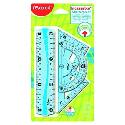 Imagen de Mapped 244069 4 Pz Mini Kit, Transportador de ángulos, cuadrados y líneas