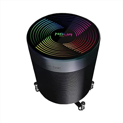 Imagen de Noua Alaska ARGB, Disipador CPU TDP 150W, Enfriador de Aire 5 Heatpipes, Ventilador PWM 60mm para AM5,AM4,AM3,AM2 y Intel 1700,1200,1155,1151,1150,1366, Negro