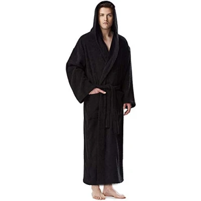 Imagen de Arus Albornoz con Capucha para Hombre, Extra Largo, tamaño Hombre: XXL Alto, Unisex: 3XL Negro