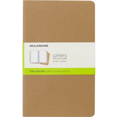Imagen de Moleskine Cahier Journal Cuaderno de Notas, Set 3 Cuadernos con Páginas , Tapa Cartón y Cosido Algodón Visible, Color Marròn Kraft
