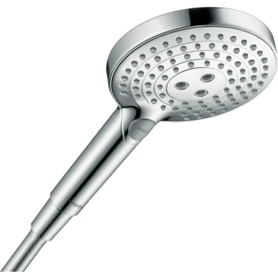 Imagen de hansgrohe Raindance Select S ducha de mano, alcachofa con 3 tipos chorro, cabezal redondo (⌀ 120 mm), sistema antical, cromo, 26014000