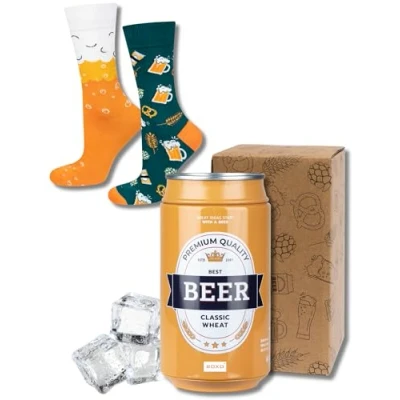 Imagen de soxo Cerveza Calcetines Hombre Divertidos Algodon Regalos Originales Regalo Hombres 40 45 Classic Wheat 1 Par