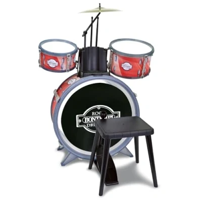 Imagen de Bontempi BeatMaster: Batteria per Piccoli con Suoni Realistici e Tanto Divertimento, Rosso Nero, 500x500x680 mm