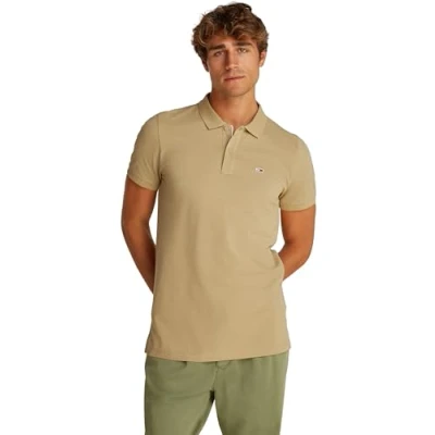 Imagen de Tommy Jeans TJM Slim Placket Polo Ext Dm0dm20676 Polo, Beige (Beige), 3XL Grande para Hombre