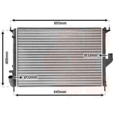 Imagen de VAN WEZEL 43002477 Radiador, refrigeración del motor Aluminio 585 415 20 Aletas unidas mecánicamente DACIA: Sandero I, Duster SUV