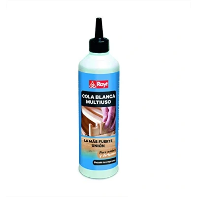 Imagen de Rayt 036 06 Botellín de cola blanca multiuso rápida para madera, papel, cartón, cerámica y todo tipo materiales porosos, 250gr