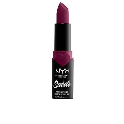 Imagen de NYX Professional Makeup Barra de Labios Mate Larga duración y Cobertura Total Suede Matte Lipstick Tono 10 Girl, Bye Color Morado, Mujer, Talla única