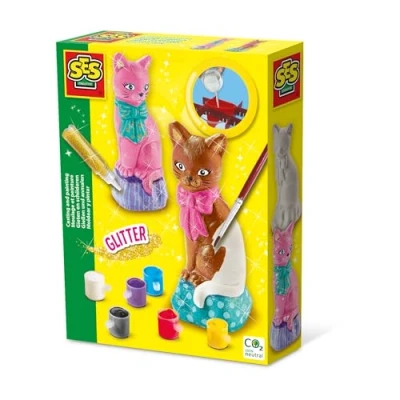 Imagen de SES Creative Fundición y Pintura Gato, Color Amarillo, Medium (01218)