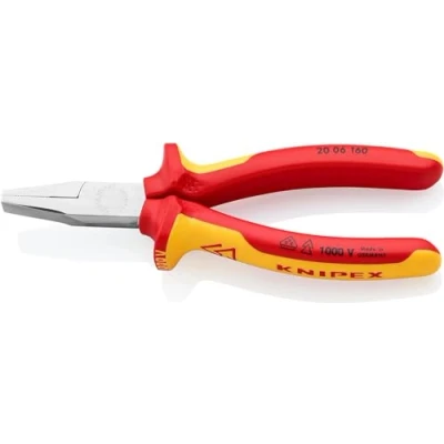 Imagen de Knipex Alicate de boca plana cromado, aislados con fundas multicomponentes, según norma VDE 160 mm 20 06