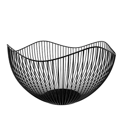 Imagen de DMAR Frutero de Alambre Metal, Cestas mostrador para Frutas 25x14cm Soporte Decorativo Hierro Negro