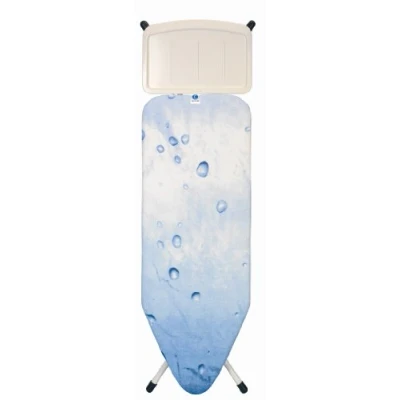 Imagen de Brabantia Mesa de Planchar C con Soporte Sólido Unidad Vapor Universal Ajustable para Diestros y Zurdos No se Desliza Araña Plegable Ice Water 124x45 cm