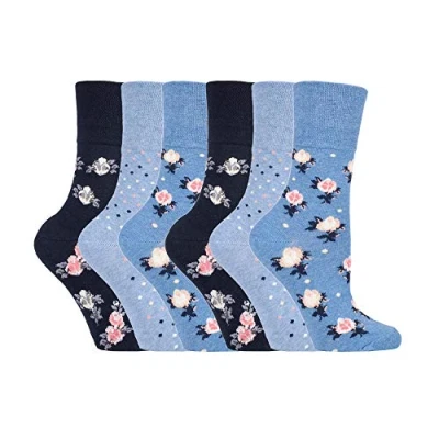 Imagen de 6 pares de calcetines Sock Shop Everyday Gentle Grip para damas EUR 37 42, UK 4 8 Con panal suave top