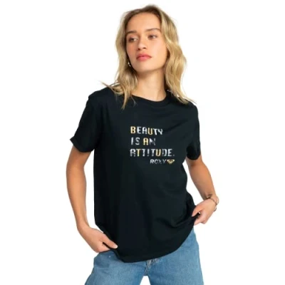 Imagen de Roxy Sparkle Evening Attitude Camiseta, Anthracite, M Mujer