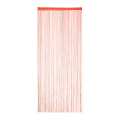 Imagen de Relaxdays String Curtain Cortina de Hilos para Puertas y Ventanas, Lavable, Cortar a Medida, Visillo 90x245 cm, Rojo, Poliéster, 90x245cm