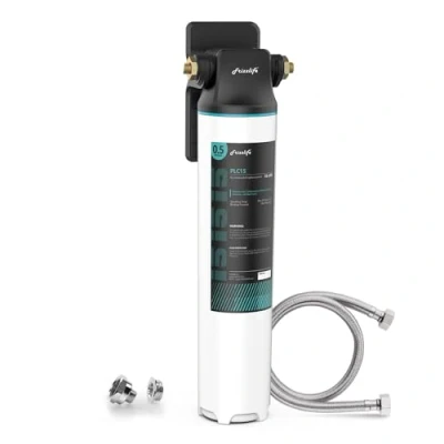 Imagen de Sistema de filtrado agua bajo el fregadero Frizzlife SW15, certificado NSF/ANSI 53&amp;42, reduce en un 99,99% plomo, cloro, mal sabor y olor, conexión directa, 16K galones, 0,5 micras