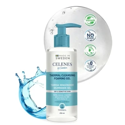 Imagen de Celenes by Sweden Gel Espumoso de Limpieza Térmica Libre Parabenos y Alcohol, Enriquecido con Extractos Naturales Hierbas, Ideal para Piel Seca/Sensible 250ml