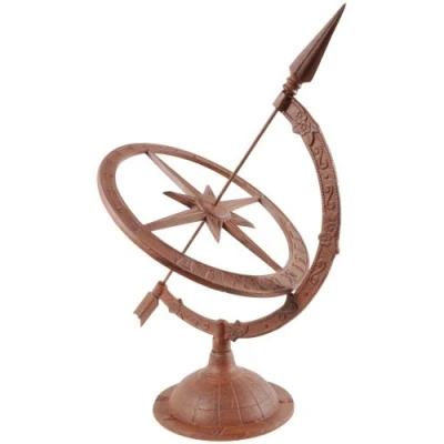 Imagen de Reloj de sol Esschert Design hierro fundido L, marrón, 34.3 x 39.8 54.2, TH36