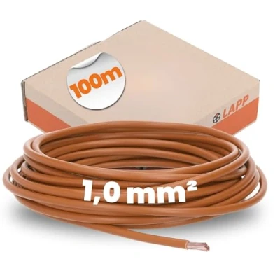 Imagen de Lapp 4510033 H05V K 1,0 mm² marrón I Cable de Cableado flexible PVC Single ader 1 mm2
