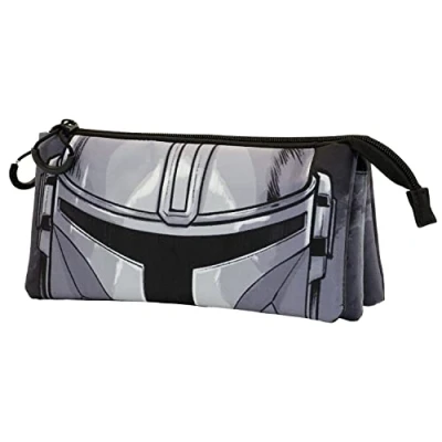 Imagen de Karactermania THE Mandalorian Helmet Triple Large Estuche escolar para niños, Talla: One Size, Gris