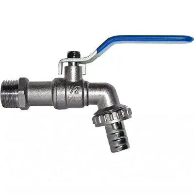 Imagen de Grifo esfera para lavadora, jardín y hogar 1/2&quot;, pared exterior latón gris. de soporta presiones agua hasta 15 br. rosca macho con salida 3/4