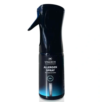 Imagen de Antiacaros Allergen Spray Vitalbiom Ecológico con Probióticos Eliminar los síntomas de alergia Producto Anti Ácaros, Caspa Gatos y Perros, Polen Ideal para Colchones Hogar