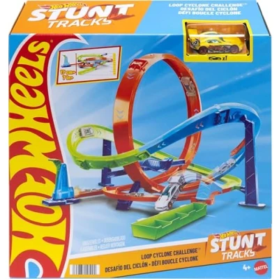 Imagen de Hot Wheels Kit de Seguimiento Coche Juguete HTK16 con 2 Modos Juego y fácil Almacenamiento, a Escala 1:64