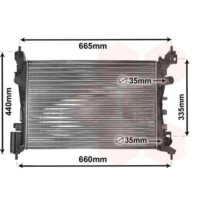 Imagen de VAN WEZEL 37002408 Radiador, refrigeración del motor Aluminio 540 375 26 Aletas unidas mecánicamente OPEL: Corsa D Hatchback norauto,