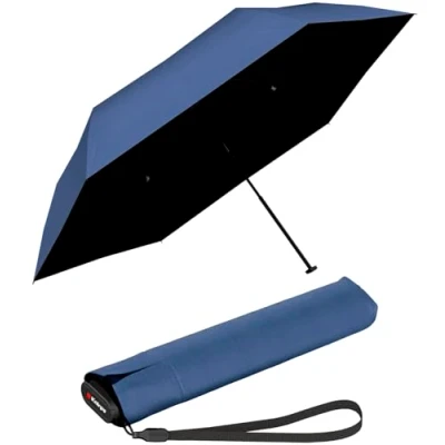 Imagen de Knirps Paraguas de bolsillo US.050 Ultra Light Slim Manual con protección UV y contra el calor, color azul